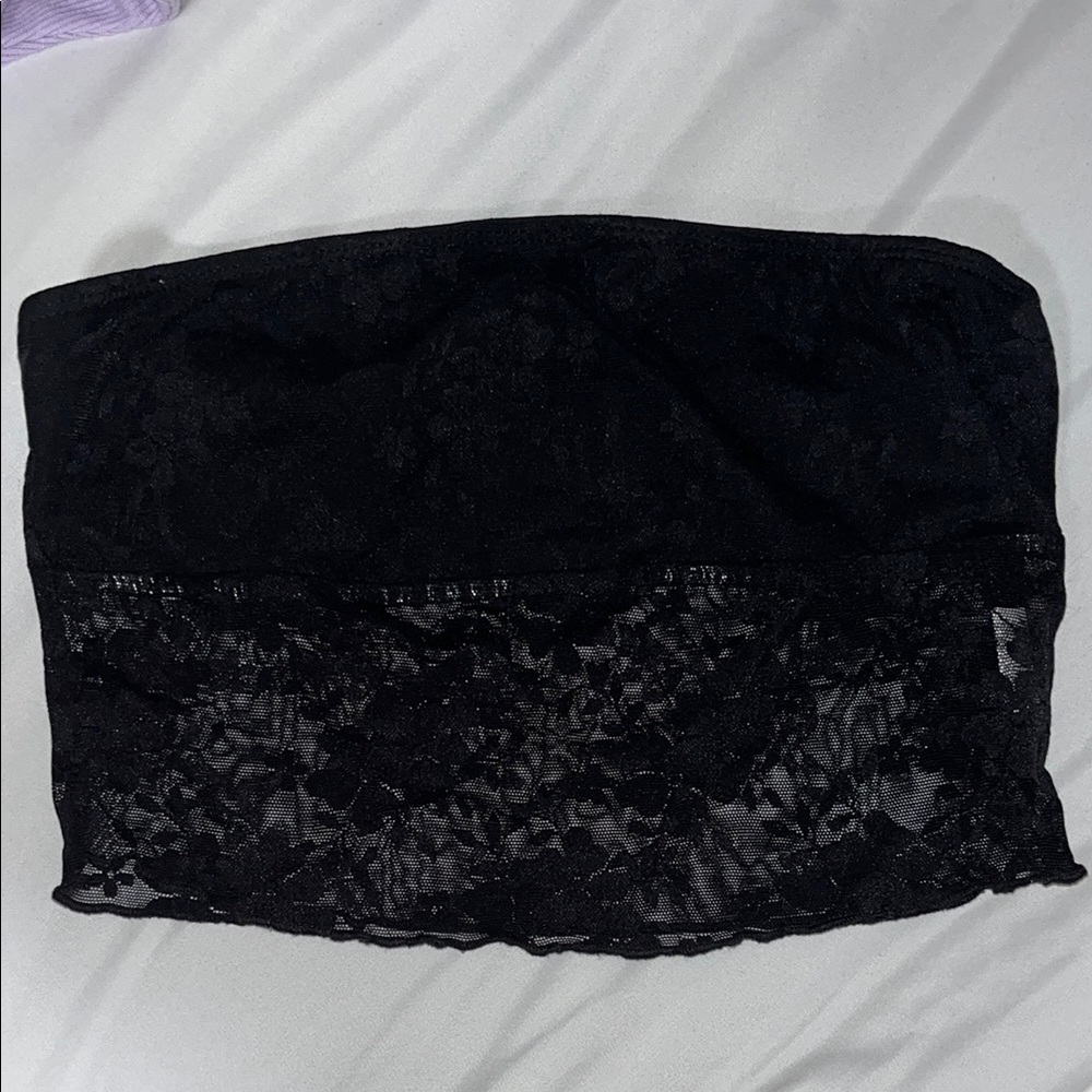 SHEIN Black Lace Crop Top